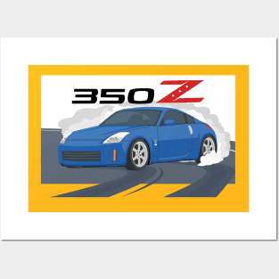 car 350z drift blue Posters and Art